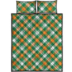 St. Patrick's Day Plaid Pattern Print Quilt Bed Set