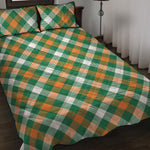 St. Patrick's Day Plaid Pattern Print Quilt Bed Set