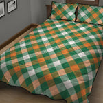 St. Patrick's Day Plaid Pattern Print Quilt Bed Set