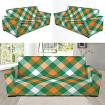 St. Patrick's Day Plaid Pattern Print Sofa Slipcover