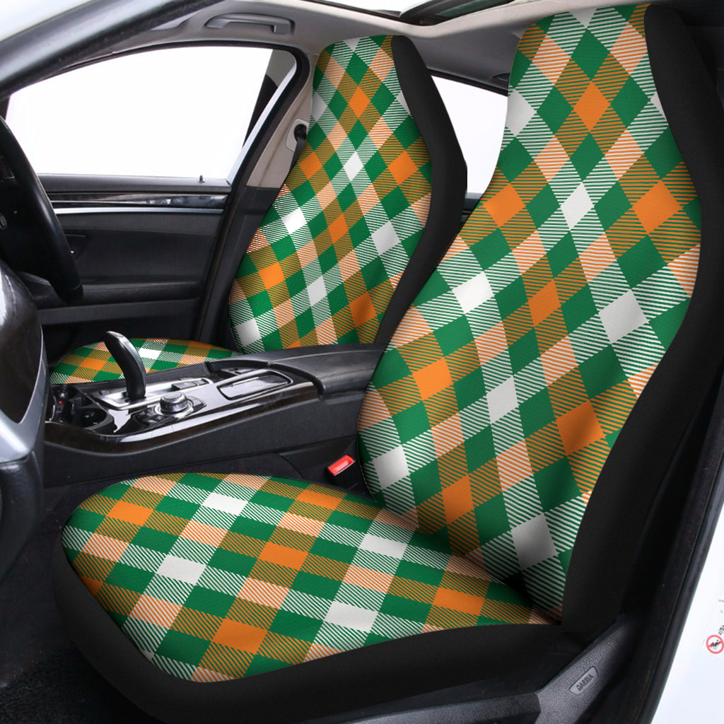 St. Patrick's Day Plaid Pattern Print Universal Fit Car Seat Covers