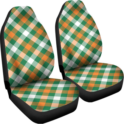 St. Patrick's Day Plaid Pattern Print Universal Fit Car Seat Covers