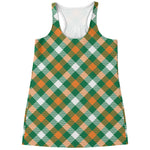 St. Patrick's Day Plaid Pattern Print Women's Racerback Tank Top