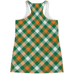St. Patrick's Day Plaid Pattern Print Women's Racerback Tank Top