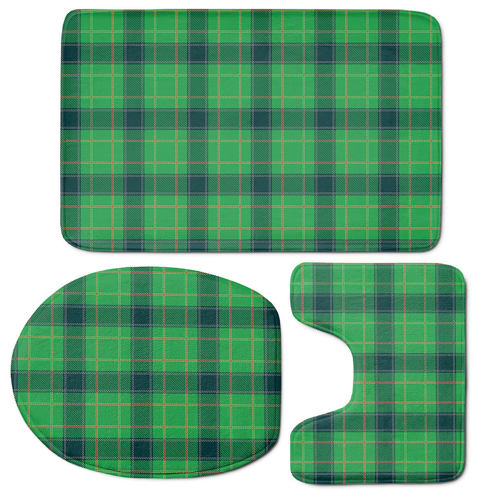 St. Patrick's Day Scottish Plaid Print 3 Piece Bath Mat Set