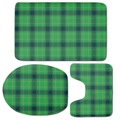 St. Patrick's Day Scottish Plaid Print 3 Piece Bath Mat Set