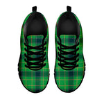 St. Patrick's Day Scottish Plaid Print Black Sneakers