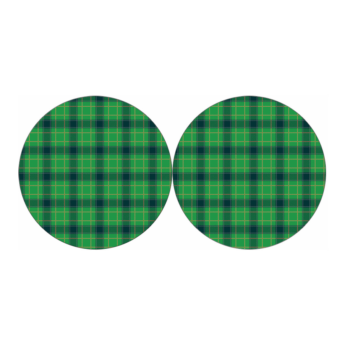 St. Patrick's Day Scottish Plaid Print Car Coasters