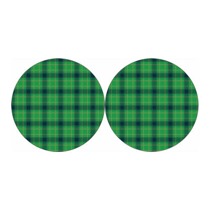 St. Patrick's Day Scottish Plaid Print Car Coasters