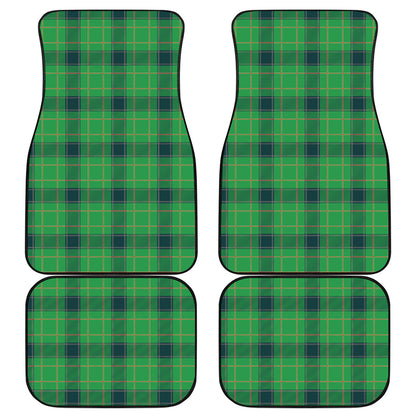 St. Patrick's Day Scottish Plaid Print Front and Back Car Floor Mats