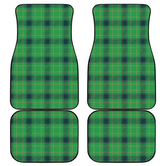 St. Patrick's Day Scottish Plaid Print Front and Back Car Floor Mats