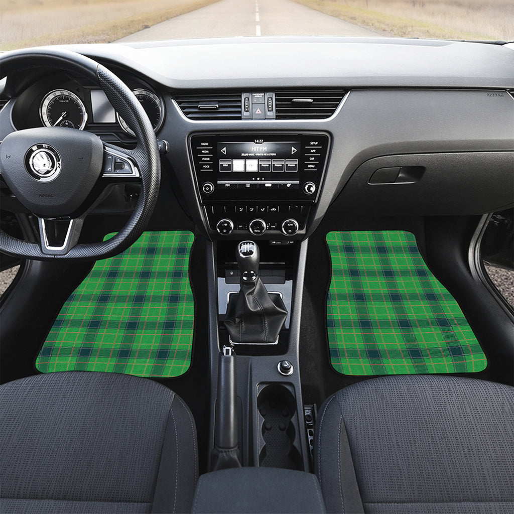 St. Patrick's Day Scottish Plaid Print Front and Back Car Floor Mats
