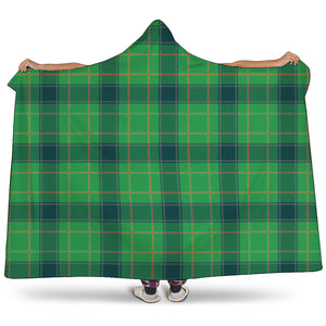 St. Patrick's Day Scottish Plaid Print Hooded Blanket