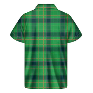 St. Patrick's Day Scottish Plaid Print Men's Short Sleeve Shirt