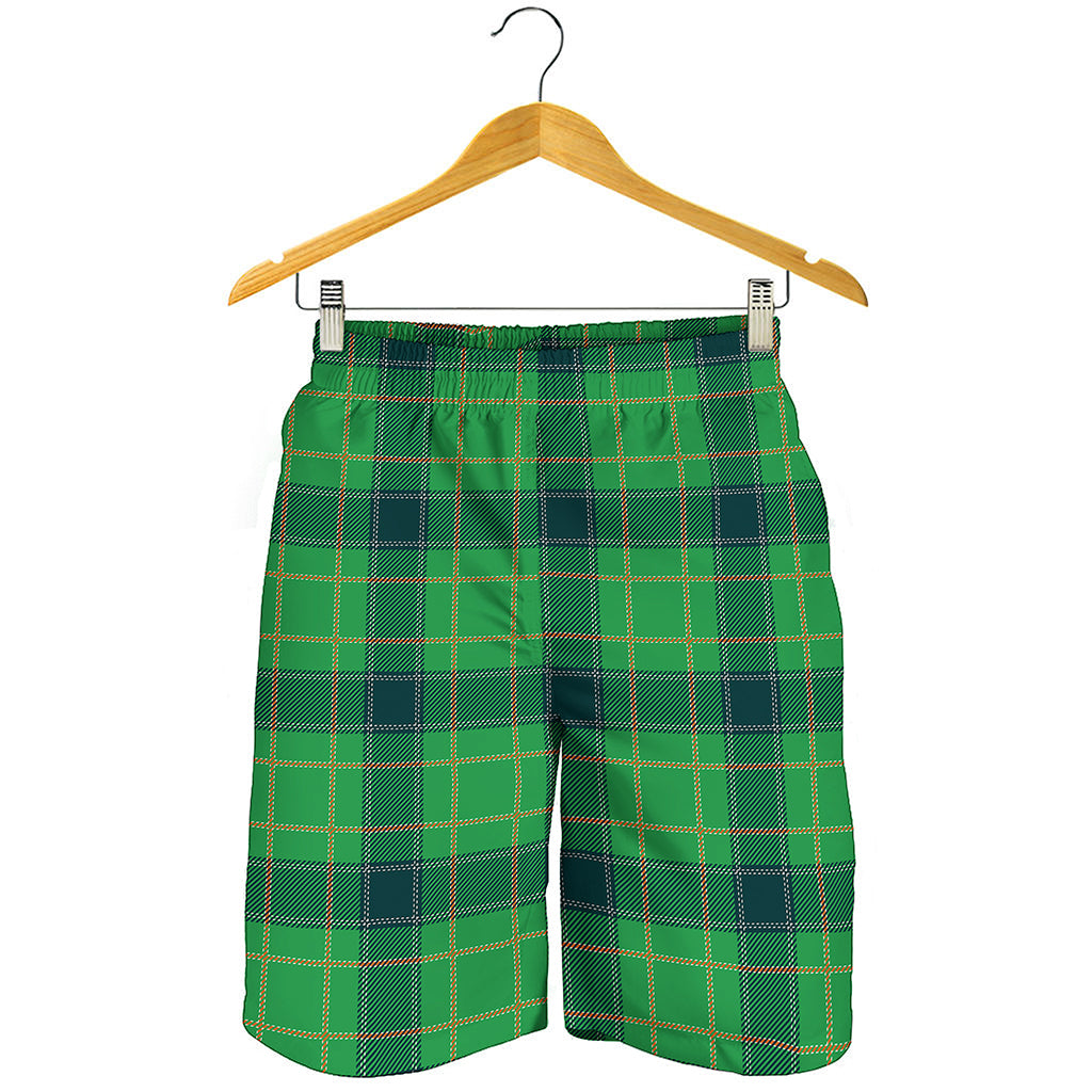 St. Patrick's Day Scottish Plaid Print Men's Shorts