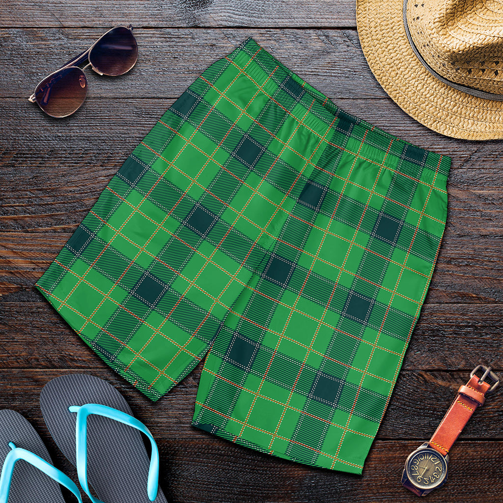 St. Patrick's Day Scottish Plaid Print Men's Shorts