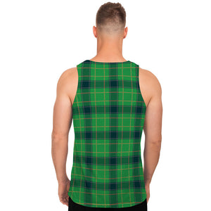 St. Patrick's Day Scottish Plaid Print Men's Tank Top