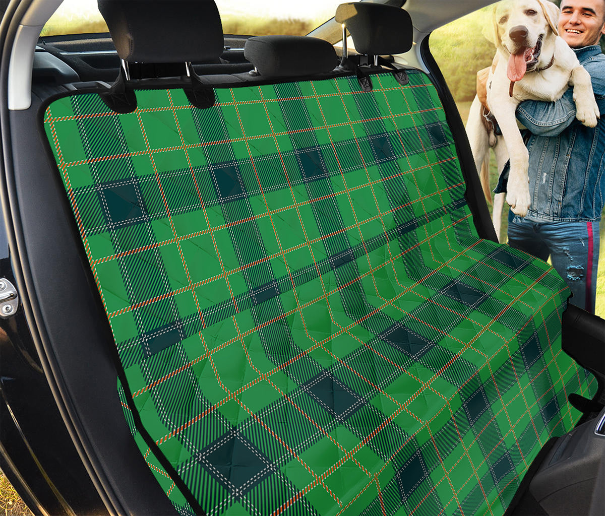 St. Patrick's Day Scottish Plaid Print Pet Car Back Seat Cover