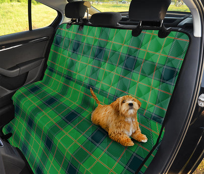St. Patrick's Day Scottish Plaid Print Pet Car Back Seat Cover