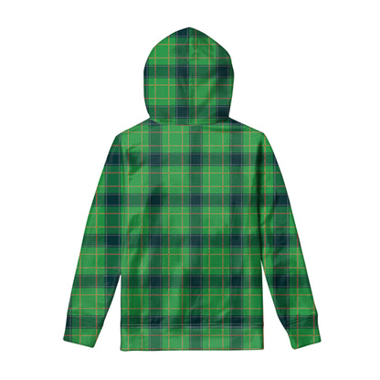 St. Patrick's Day Scottish Plaid Print Pullover Hoodie