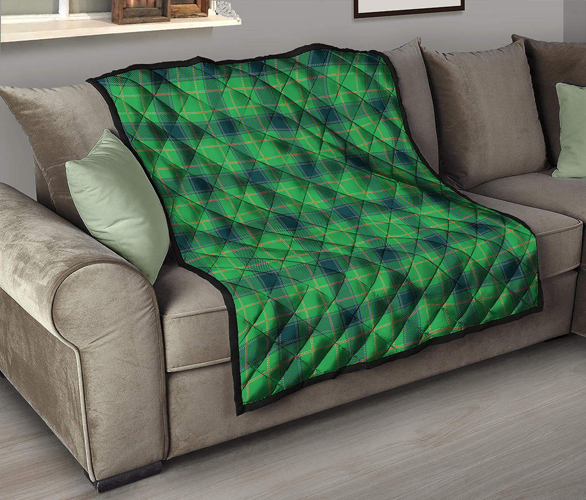 St. Patrick's Day Scottish Plaid Print Quilt