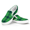 St. Patrick's Day Scottish Plaid Print White Slip On Shoes