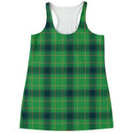 St. Patrick's Day Scottish Plaid Print Women's Racerback Tank Top