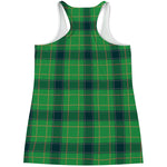 St. Patrick's Day Scottish Plaid Print Women's Racerback Tank Top