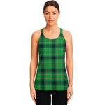 St. Patrick's Day Scottish Plaid Print Women's Racerback Tank Top