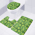 St. Patrick's Day Shamrock Pattern Print 3 Piece Bath Mat Set