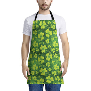 St. Patrick's Day Shamrock Pattern Print Apron