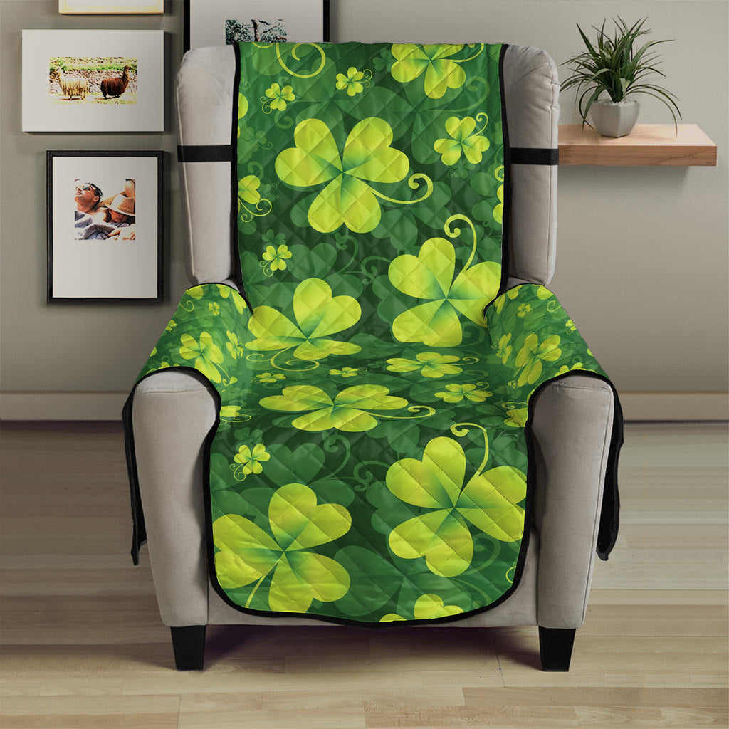 St. Patrick's Day Shamrock Pattern Print Armchair Protector