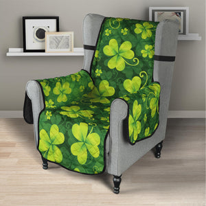 St. Patrick's Day Shamrock Pattern Print Armchair Protector