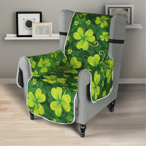 St. Patrick's Day Shamrock Pattern Print Armchair Protector