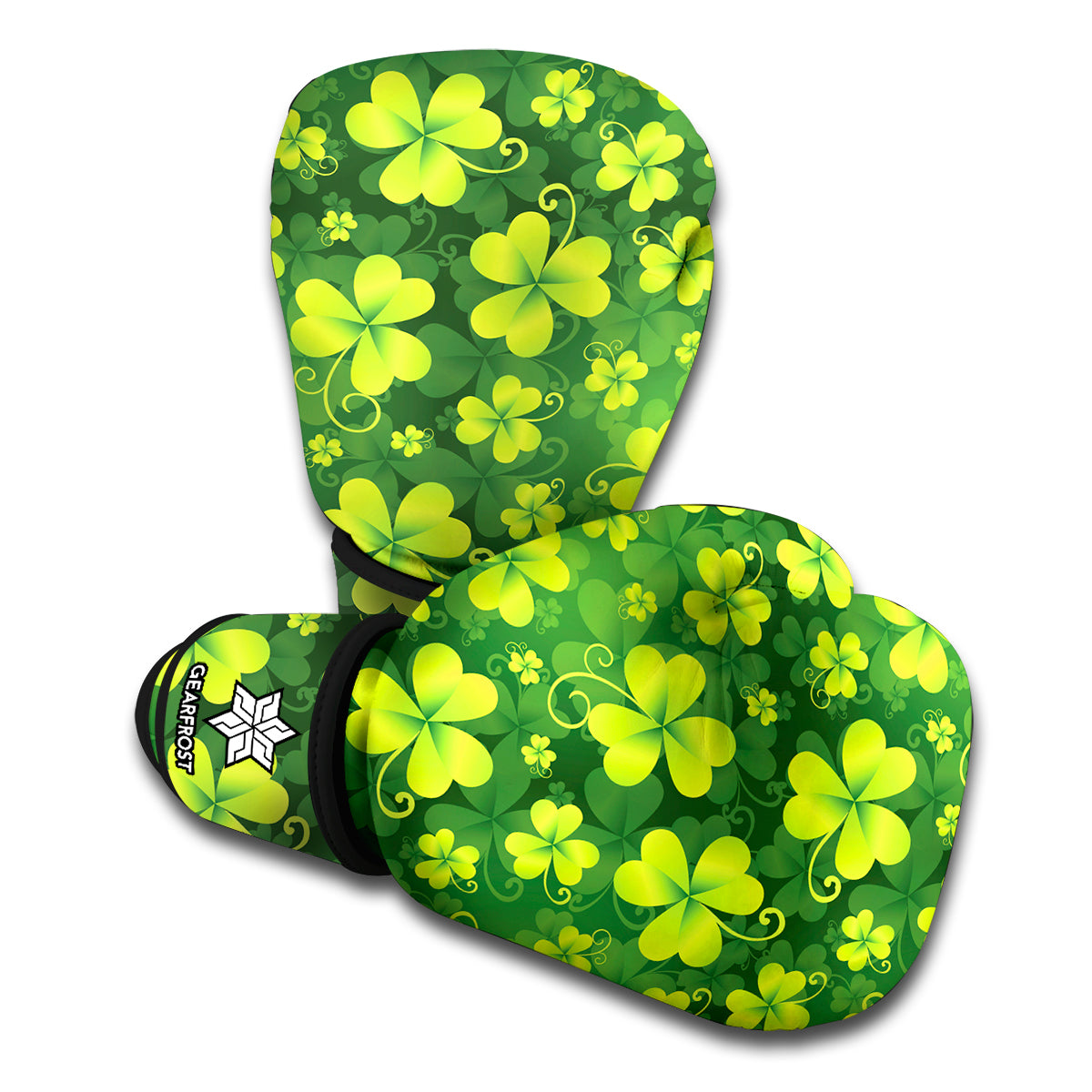 St. Patrick's Day Shamrock Pattern Print Boxing Gloves