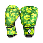 St. Patrick's Day Shamrock Pattern Print Boxing Gloves