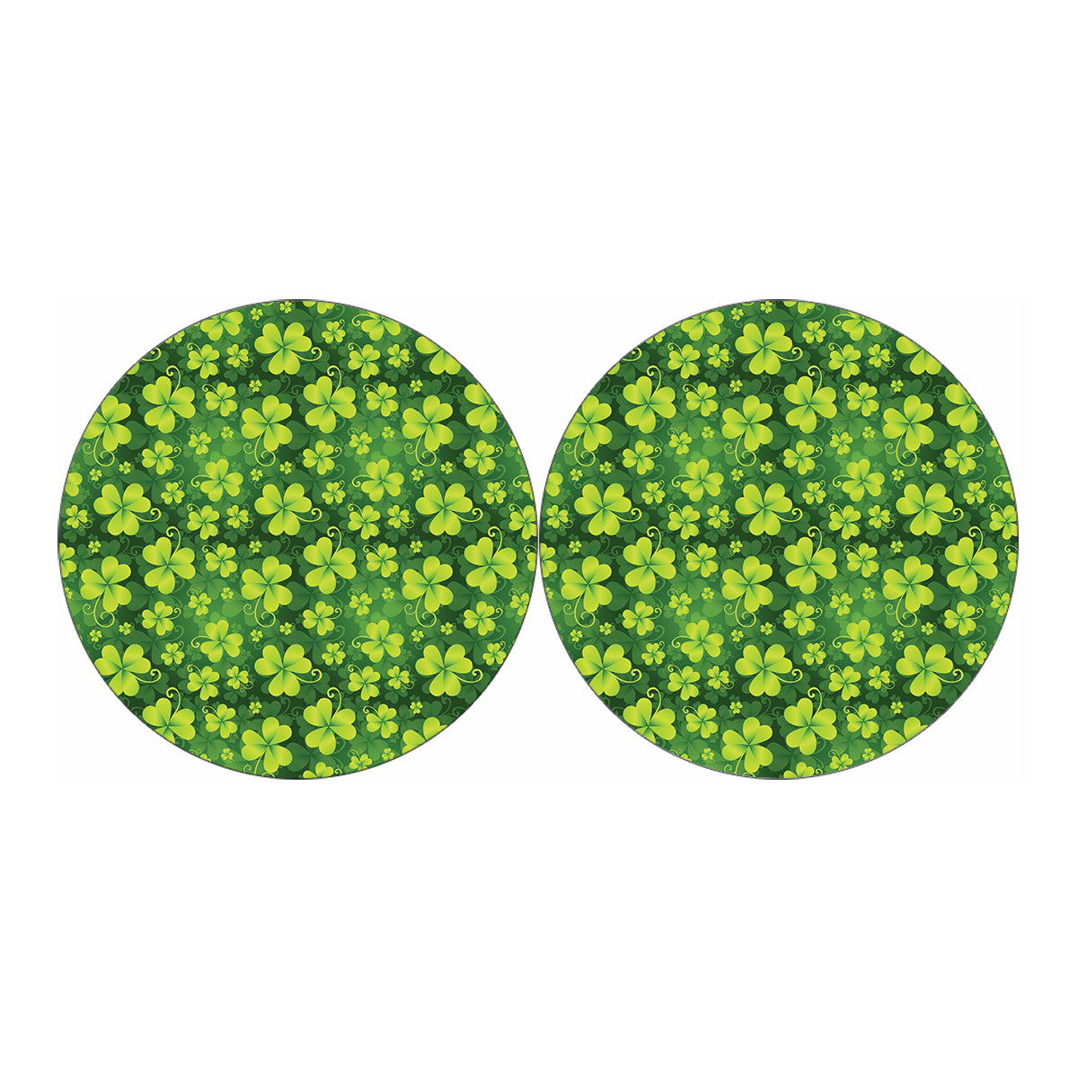 St. Patrick's Day Shamrock Pattern Print Car Coasters