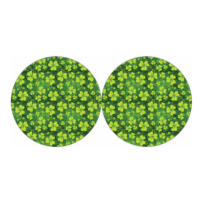 St. Patrick's Day Shamrock Pattern Print Car Coasters