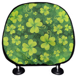 St. Patrick's Day Shamrock Pattern Print Car Headrest Covers