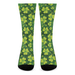 St. Patrick's Day Shamrock Pattern Print Crew Socks