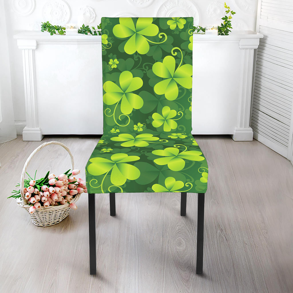 St. Patrick's Day Shamrock Pattern Print Dining Chair Slipcover