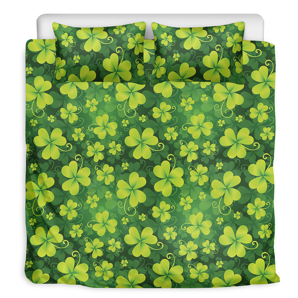 St. Patrick's Day Shamrock Pattern Print Duvet Cover Bedding Set