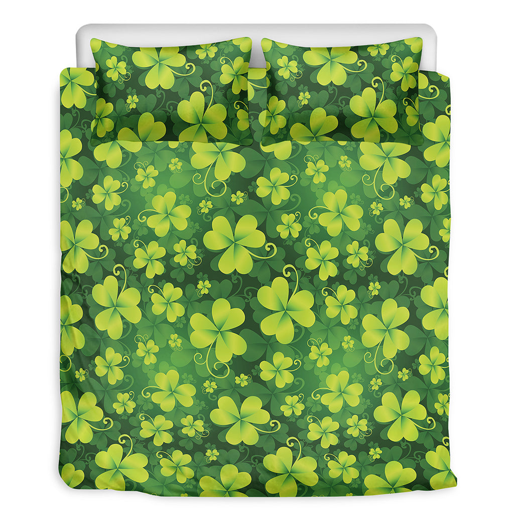 St. Patrick's Day Shamrock Pattern Print Duvet Cover Bedding Set