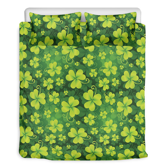 St. Patrick's Day Shamrock Pattern Print Duvet Cover Bedding Set