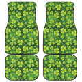 St. Patrick's Day Shamrock Pattern Print Front and Back Car Floor Mats
