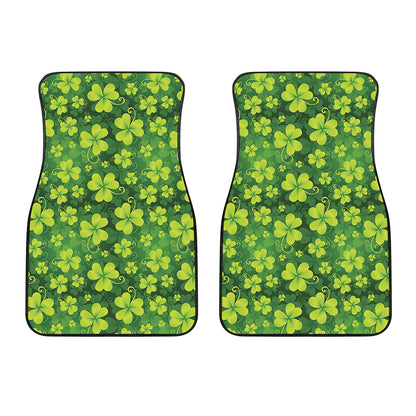 St. Patrick's Day Shamrock Pattern Print Front Car Floor Mats