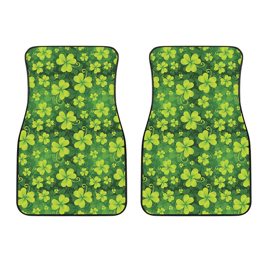 St. Patrick's Day Shamrock Pattern Print Front Car Floor Mats