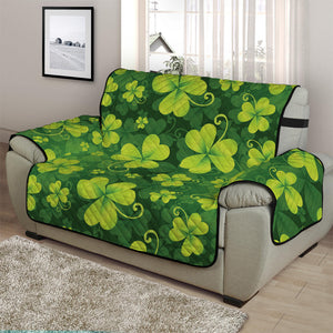 St. Patrick's Day Shamrock Pattern Print Half Sofa Protector