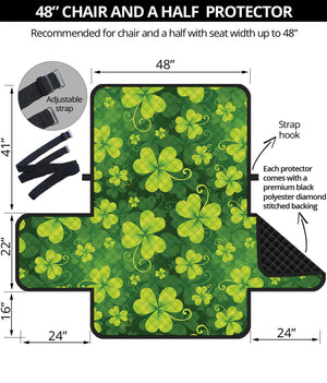 St. Patrick's Day Shamrock Pattern Print Half Sofa Protector