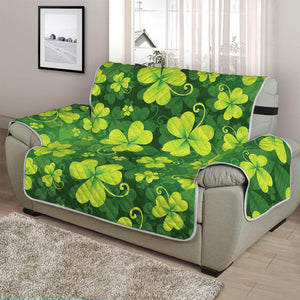 St. Patrick's Day Shamrock Pattern Print Half Sofa Protector